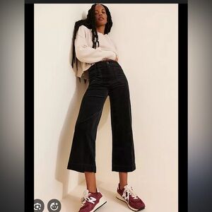 Anthropologie Maeve The Colette Black Corduroy Wide Leg Pants Women’s 28